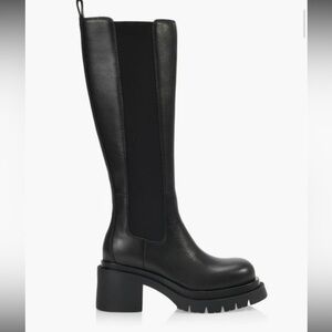 NWT / NIB Browns Shoes / B ‘Bowery’ Black Women's Leather Knee-High Boots Sz 9.5